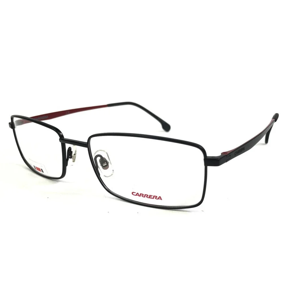 Carrera Eyeglasses Frames 8867 003 Matte Black Red Rectangle Titanium 55-18-145